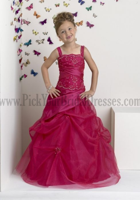 Discount Junior Bridesmaid Dresses A-line Red Light Sky Blue Taffeta ...