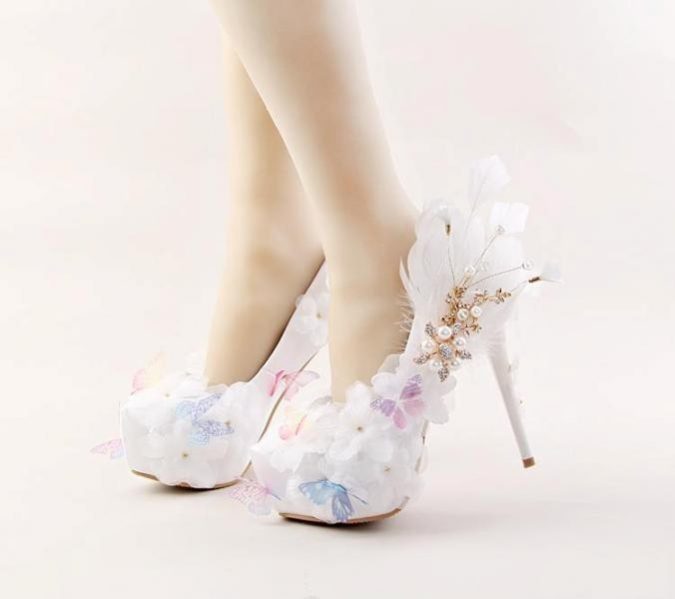 83 Most Fabulous White Wedding Shoes In 2020 Pouted Com   White Wedding Shoes 116 675x599 