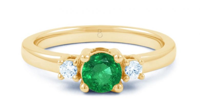 Top Designed 3 Stone Signature Emerald Cut Rings