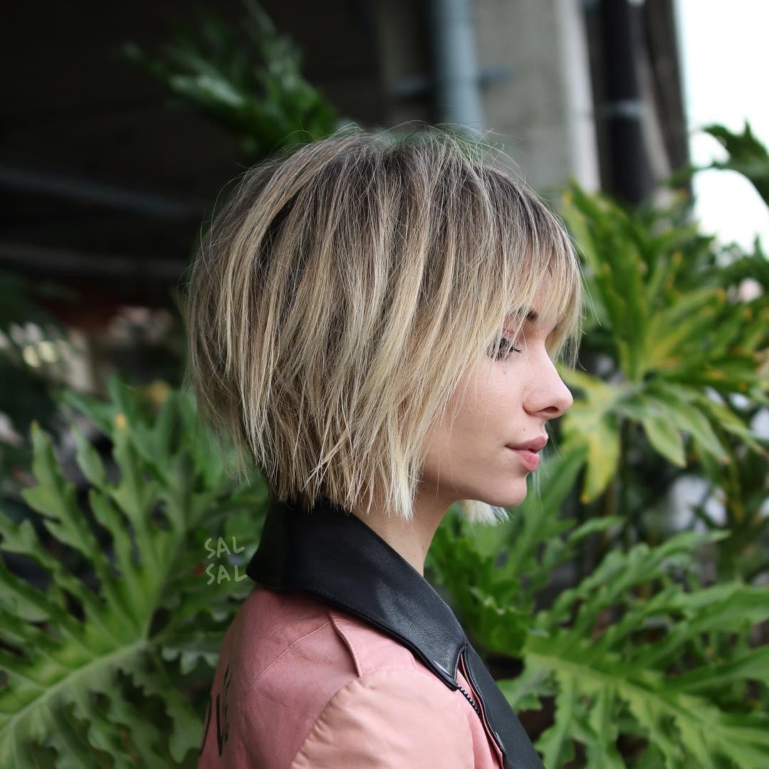 Messy Inverted Bob With Eye Grazing Bangs 