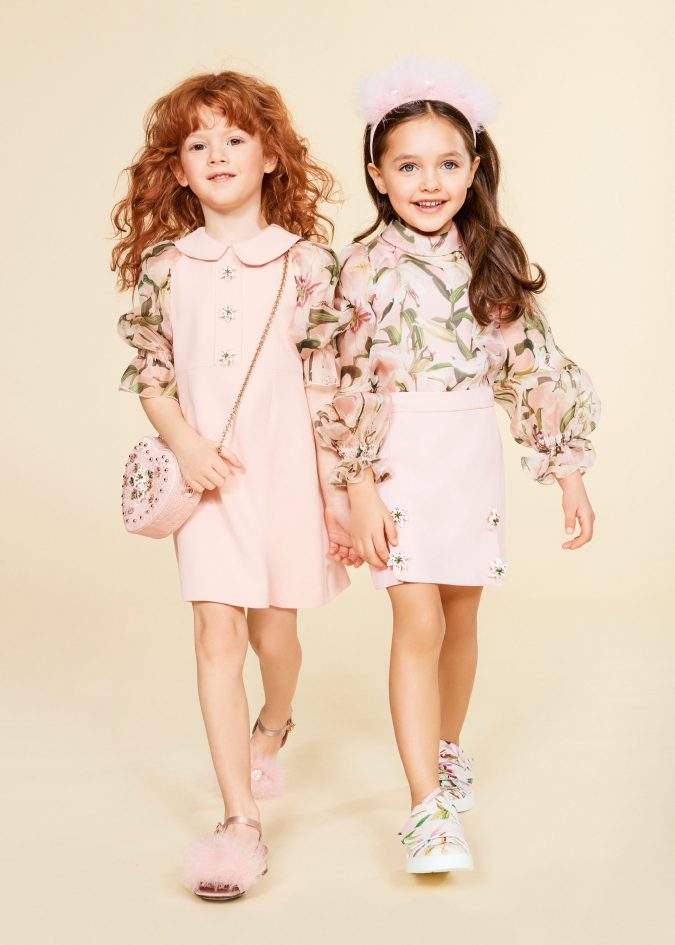 Fall Winter Fashion 2020 Kids Collection Floral Shirt Mini Skirt Dress Dolce And Gabbana 675x945 