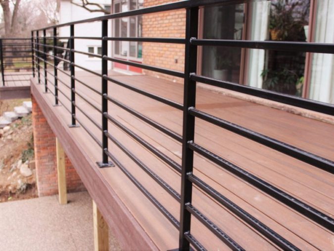 house wood deck Steel railing 4 Simple Steps to Increase the Value of the House with Deck Railing Project Ideas - 4