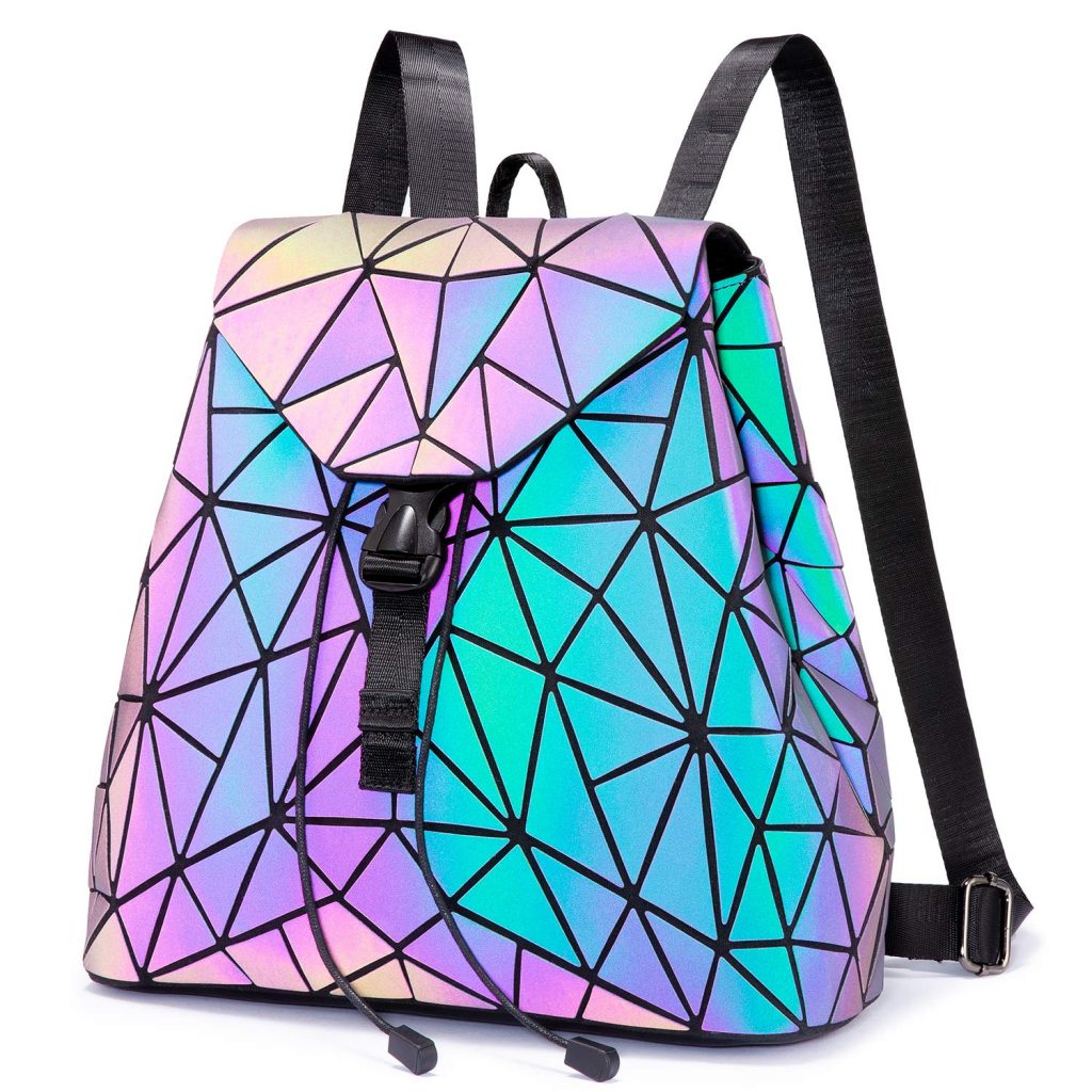 Geometric Luminous Holographic Backpack Top 10 Trendy Women's Backpacks for Work That Look Stylish - 9