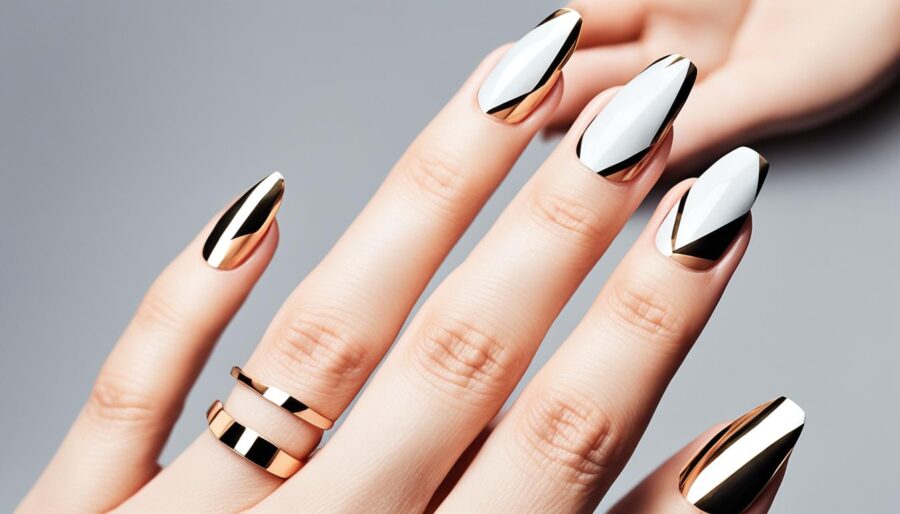 metallic minimalist nail art