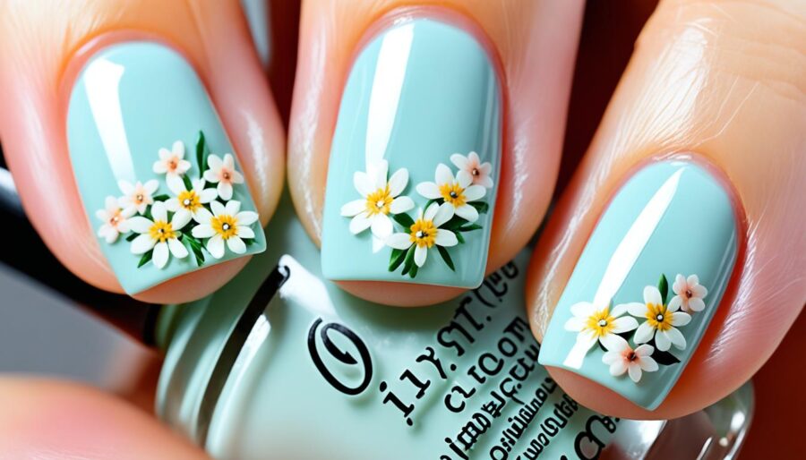 minimalist floral nail art