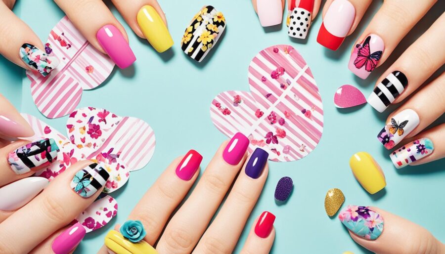 mismatched nail art spring