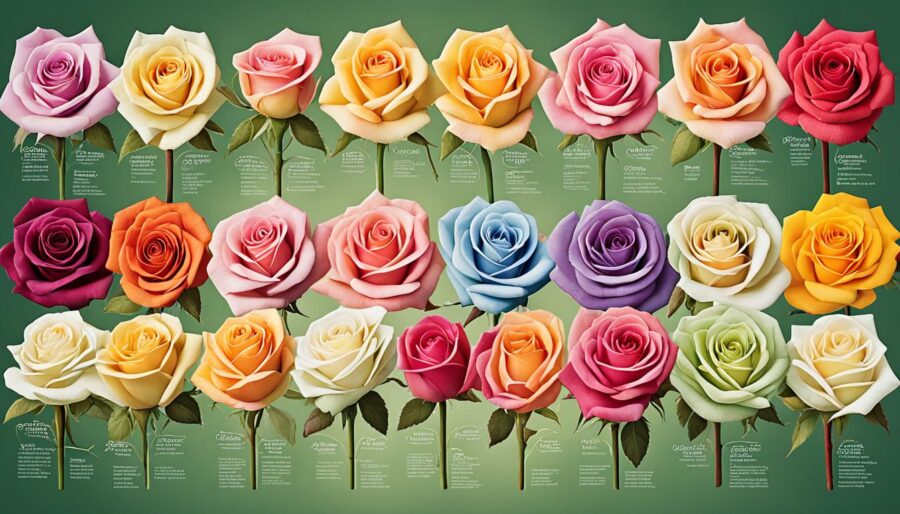 different rose varieties