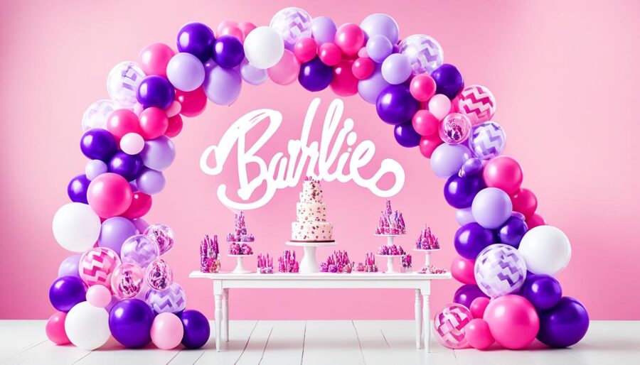 Barbie-themed balloon arch kit