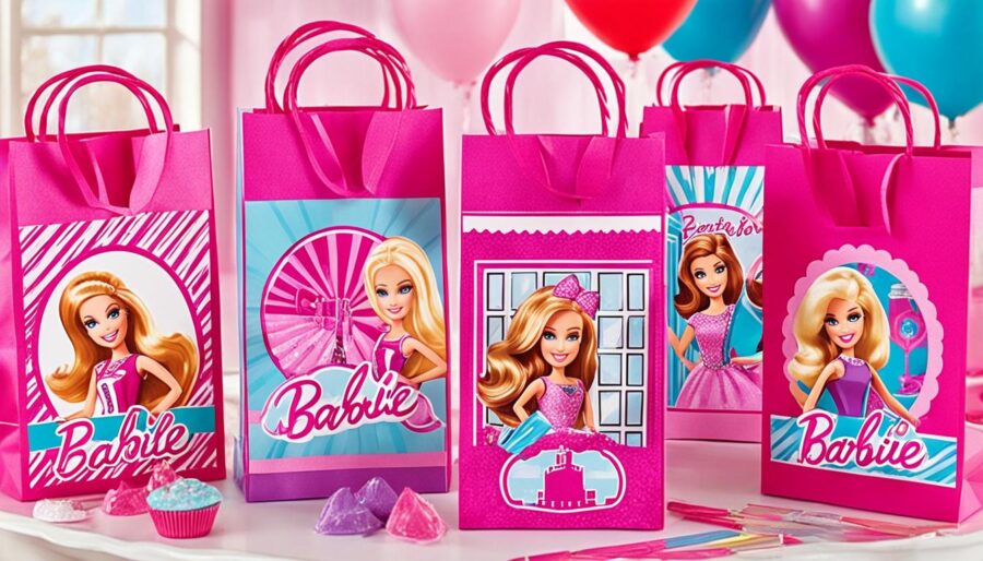 Barbie-themed party favor bags