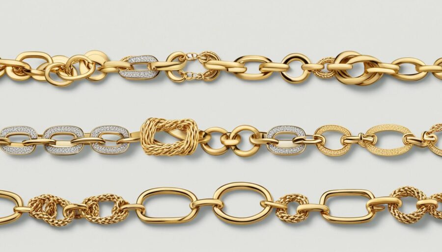 Gold link bracelet designs