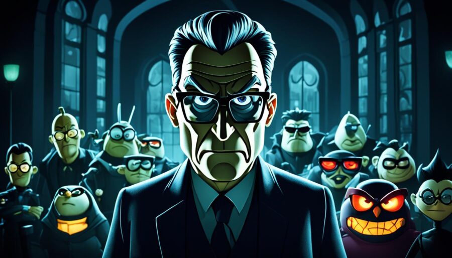 cartoon villains with glasses