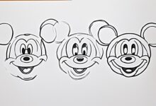 how to draw mickey mouse step by step