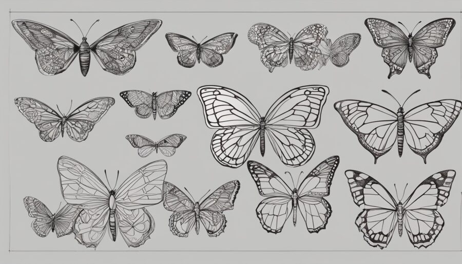 Basic shapes for butterfly drawing