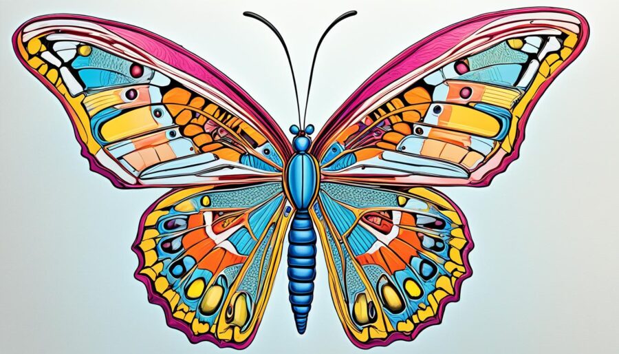 Butterfly anatomy for nature sketching