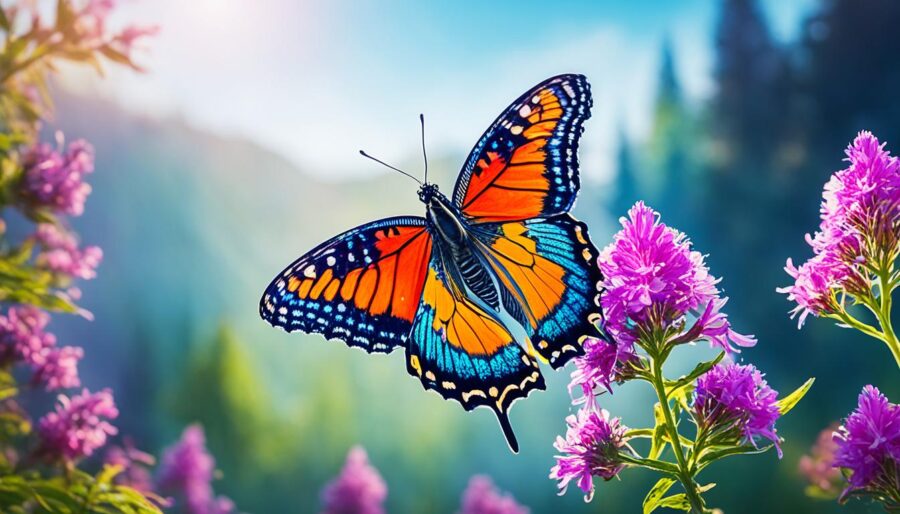 Vibrant butterfly portrait