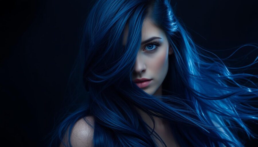 midnight blue hair