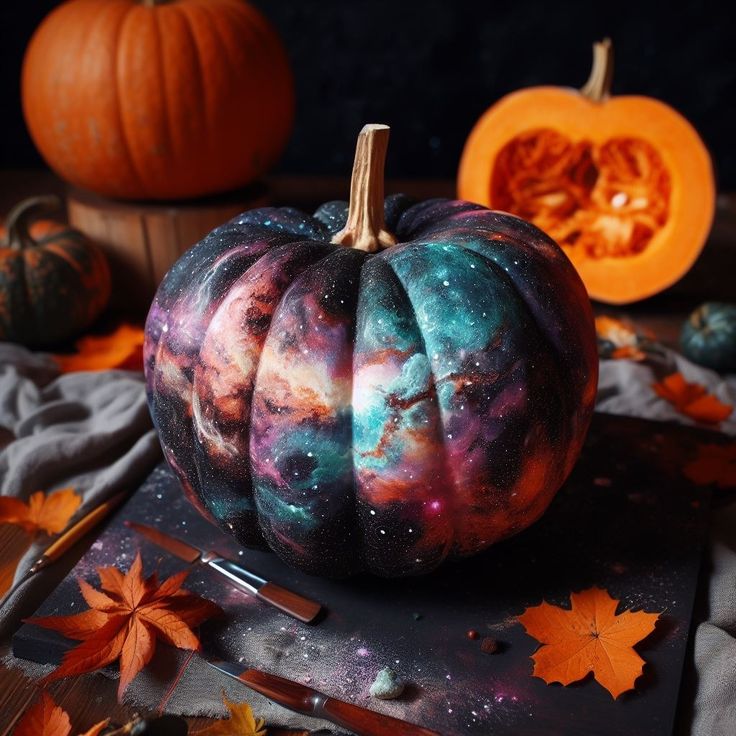 Galaxy Pumpkin Top 10 Easy Pumpkin Painting Ideas: Creative Ways to Decorate - 4