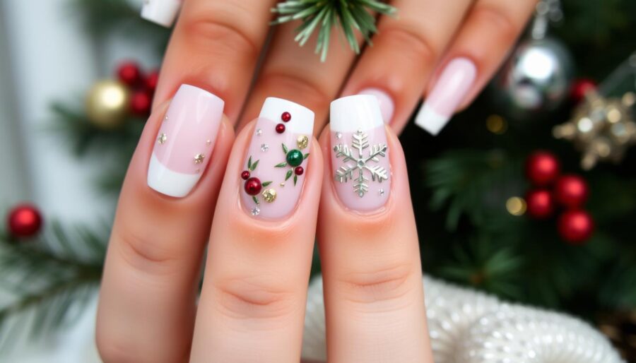 elegant christmas nails