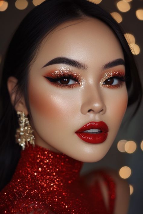 Glitter Glam Look for Festive Nights christmas makeup Top Christmas Makeup Look Ideas - 5