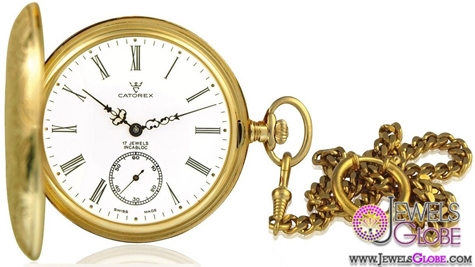 Catorex Mens Les Breuleux Collection Automatic White Dial Men Pocket Watch