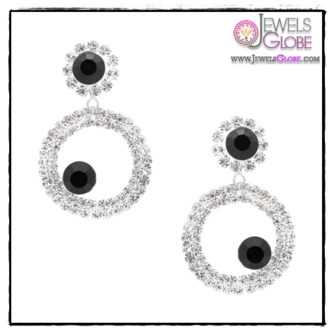 White Gold Diamond Circle Earrings